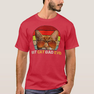 Vintage Best Cat Dad Ever Funny Father's Day T-Shirt