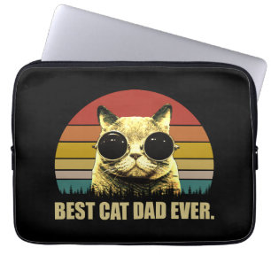 Vintage Best Cat Dad Ever Laptop Sleeve