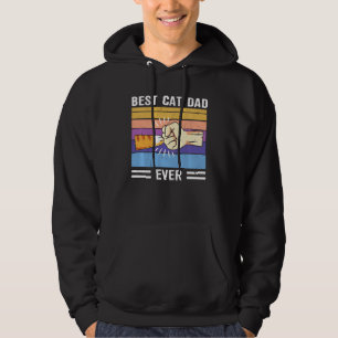 Vintage Best Cat Dad Ever Paw Fist Bump Father S D Hoodie
