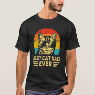 Vintage Best Cat Dad Ever Retro Fathers Day Cat D T-Shirt