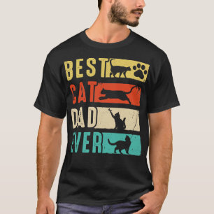 Vintage Best Cat Dad Ever Retro Fathers Day Cat Lo T-Shirt