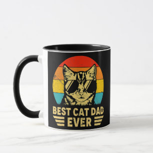 Vintage Best Cat Dad Ever Retro Fathers Day Gift Mug