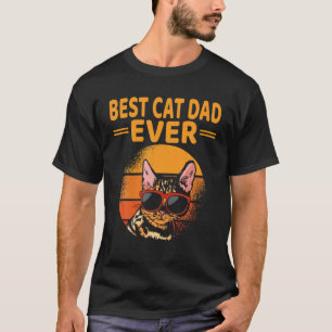 Vintage Best Cat Dad Ever Retro Father's Day Men D T-Shirt