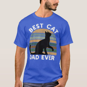 Vintage Best Cat Dad Ever Shirt - Black Cat Lover 