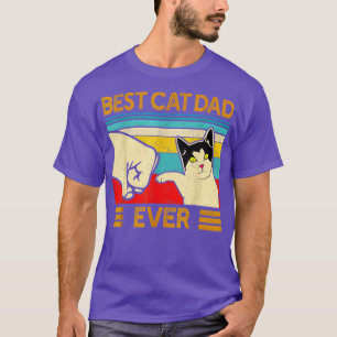 Vintage Best Cat Dad Ever Shirt Funny Cat Daddy Fa