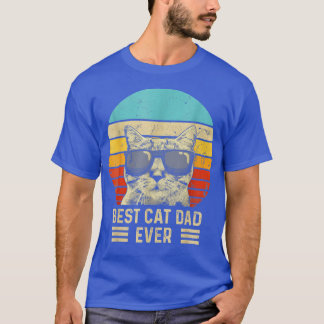 Vintage Best Cat Dad Ever Shirt Funny Cat Daddy Fa