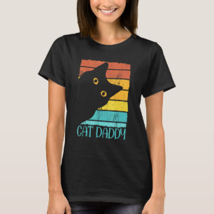 Vintage Best Cat Daddy Ever Cute Funny Cat Dad Gif T-Shirt