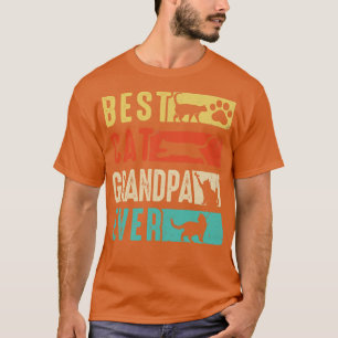 Vintage Best Cat Grandpa Ever Retro Mothers Day Ca T-Shirt