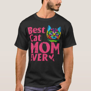 Vintage Best Cat mom Ever  cut colored Cat mommy  T-Shirt