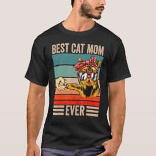 Vintage Best Cat Mum Ever Bump Fist Mother's Day 1 T-Shirt
