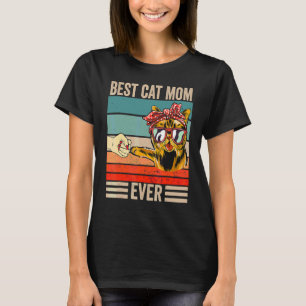 Vintage Best Cat Mum Ever Bump Fist Mother's Day 1 T-Shirt