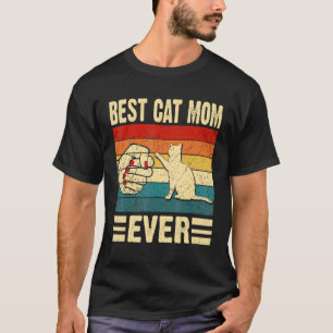Vintage Best Cat Mum Ever Fist Bump T-Shirt