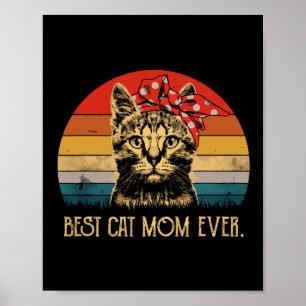 Vintage Best Cat Mum Ever Fun Mother's Day Cat Mum Poster
