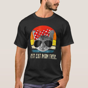 Vintage Best Cat Mum Ever Funny Cat Mummy Bandanna T-Shirt