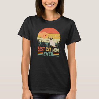 Vintage Best Cat Mum Ever Mum's Kitten Animal T-Shirt