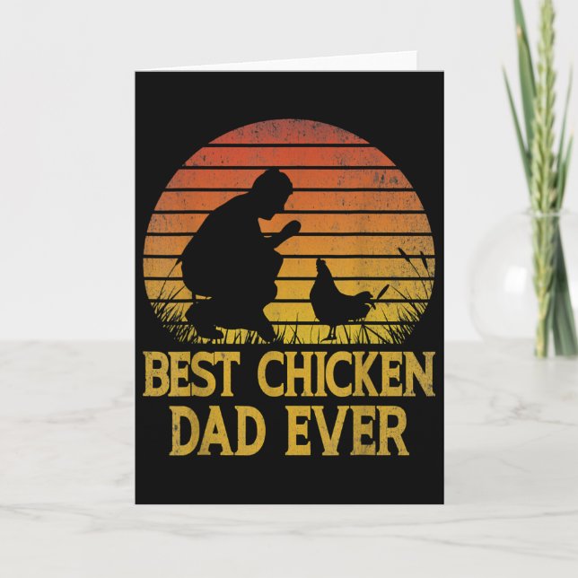 Vintage Best Chicken Dad Ever Chicken Daddy  Card (Front)