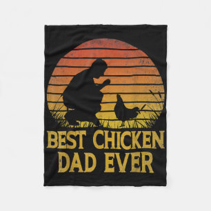 Vintage Best Chicken Dad Ever Chicken Daddy Fleece Blanket