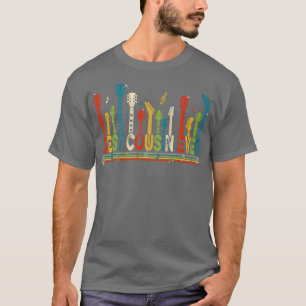 Vintage Best Cousin Ever Mother's Day Guitar Fathe T-Shirt