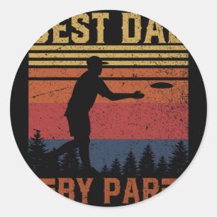 Vintage Best Dad By Par Disc Golf Dad Fathers Day  Classic Round Sticker
