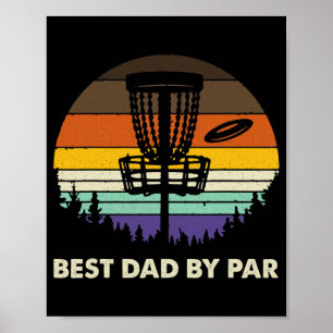 Vintage Best Dad By Par Disc Golf Fathers Day dad Poster