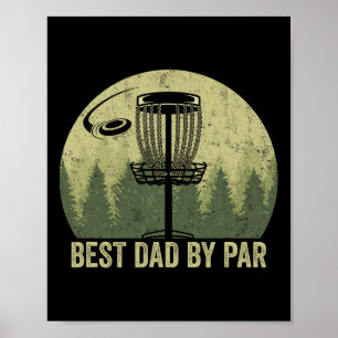 Vintage Best Dad By Par Father's Day Funny Disc Go Poster
