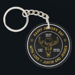 Vintage Best Dad Cowboy Hat Logo Father's Day Key Ring<br><div class="desc">Personalised Father's Day gift for the best dad in the world. Customise the wording to make it more special for your daddy,  the hero of your life. Celebrate Father's Day with this custom name and message for your dad.</div>