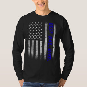 Vintage Best Dad Ever American Flag Distressed Fat T-Shirt