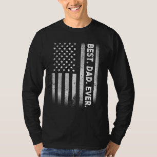 Vintage Best Dad Ever American Flag Distressed Fat T-Shirt