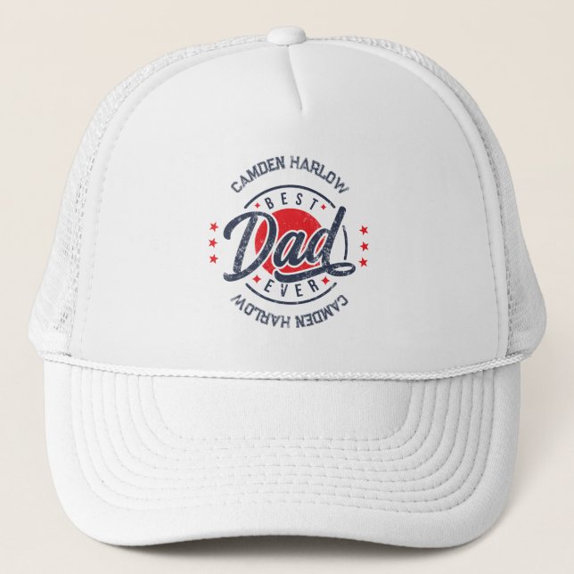 Vintage Best Dad Ever Name Golf Hat (Front)