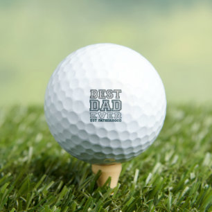 Vintage Best Dad Ever Varsity Typography Design Golf Balls
