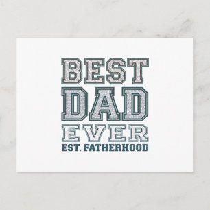 Vintage Best Dad Ever Varsity Typography Design Postcard