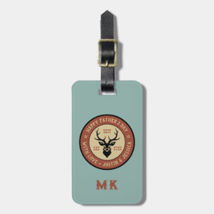 Vintage Best Dad Hunting Deer Logo Father's Day Luggage Tag