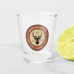 Vintage Best Dad Hunting Deer Logo Father's Day Shot Glass