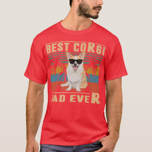 Vintage Best Dog Dad Ever French Corgi Fathers Day T-Shirt