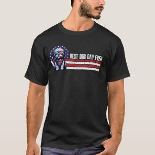 Vintage Best Dog Dad Ever Havanese American Flag F T-Shirt