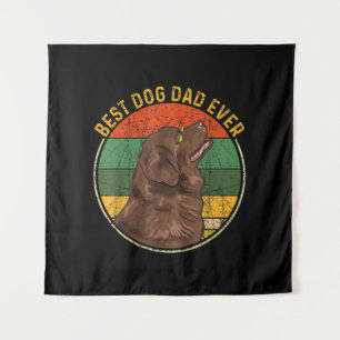 Vintage Best Dog Dad Ever Newfoundland Dog Lover Tapestry