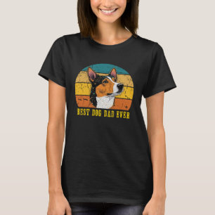 Vintage Best Dog Dad Ever Sunset Retro Basenji dog T-Shirt