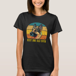 Vintage Best Dog Dad Ever Sunset Retro German Shep T-Shirt