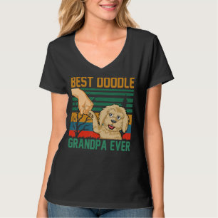 Vintage Best Doodle Grandpa Ever Goldendoodle For T-Shirt