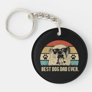 Vintage Best English Bulldog DAD Ever shirt Father Key Ring