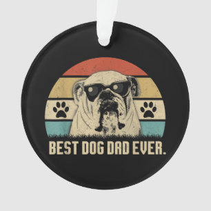 Vintage Best English Bulldog DAD Ever shirt Father Ornament