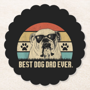 Vintage Best English Bulldog DAD Ever shirt Father Paper Coaster