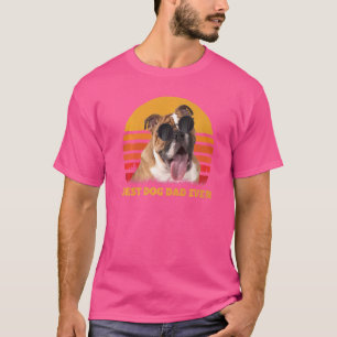 Vintage Best English Bulldog Dog Dad Ever Puppy Fa T-Shirt