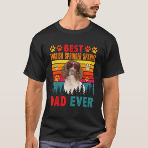 Vintage Best English Springer Spaniel Dad Ever Dog T-Shirt