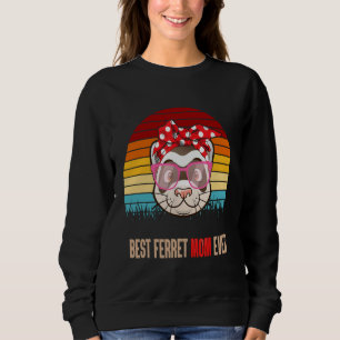 Vintage Best Ferret Mum Ever Animal Mother Sweatshirt