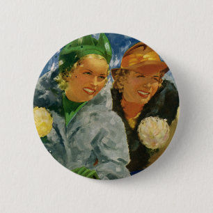 Vintage Best Friends! Elegant and Stylish Women 6 Cm Round Badge