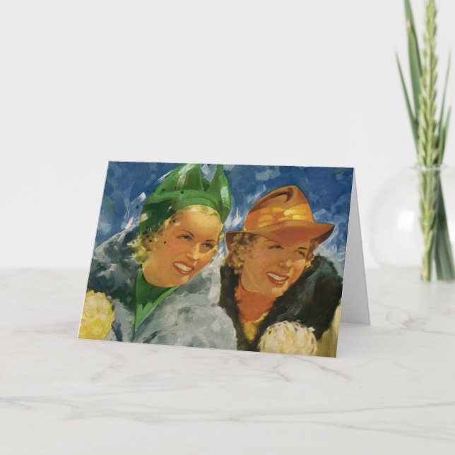 Vintage Best Friends! Elegant and Stylish Women Card (Front)