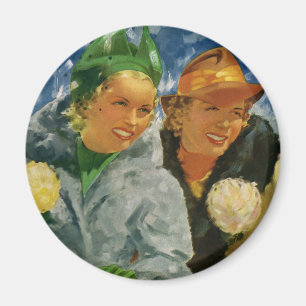 Vintage Best Friends! Elegant and Stylish Women Magnet