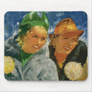 Vintage Best Friends! Elegant and Stylish Women Mouse Mat