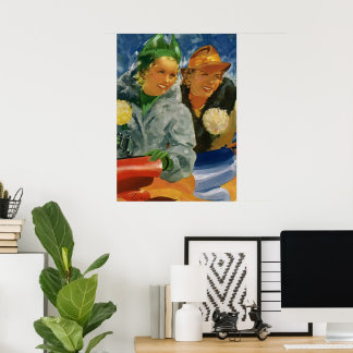 Vintage Best Friends! Elegant and Stylish Women Poster